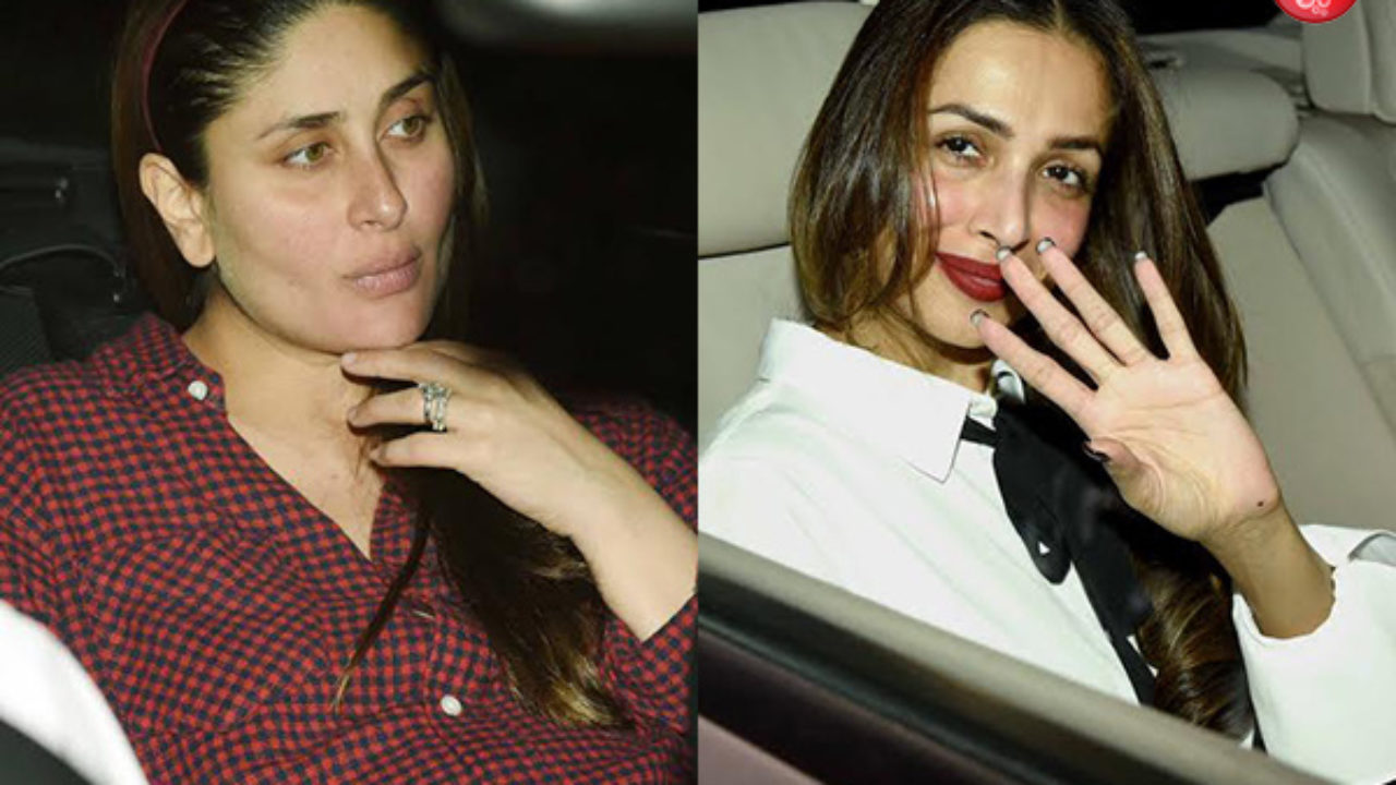 Kareena Kapoor Khan Malaika Arora Arrive To Celebrate Pre Christmas Party With Amrita Arora Bollywood Bubble kareena kapoor khan malaika arora