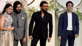 riteish deshmukh and genelia deshmukh, ira khan and nupur shikhare wedding reception, suriya, darsheel safary