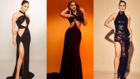 kiara advani, saiee manjrekar, sara ali khan, bollywood actresses in a black halter neck dress,