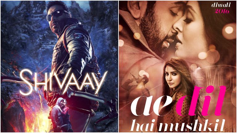 ae dil hai mushkil, shivaay, ajay devgn, shah rukh khan