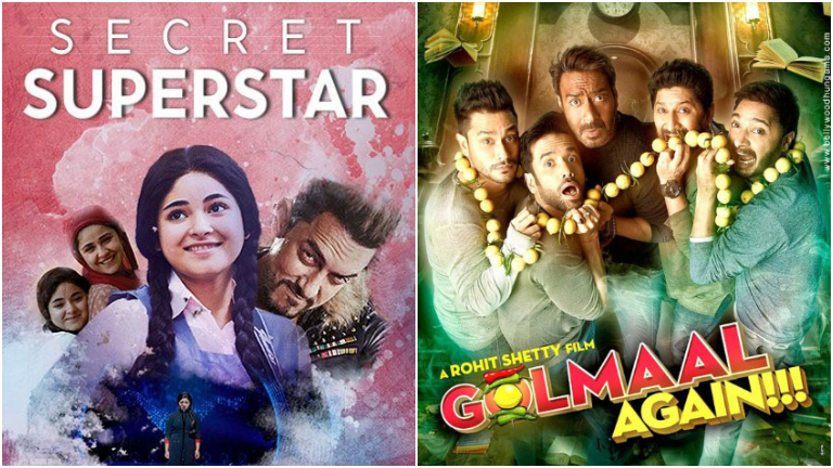 secret superstar, golmaal again, aamir khan, ajay devgn