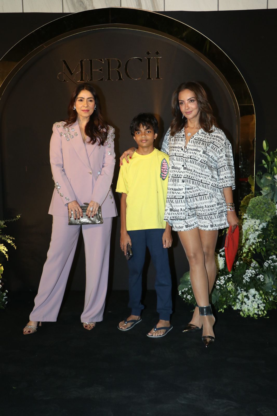 Seema Sajdeh with son and BFF Bhavana Panday