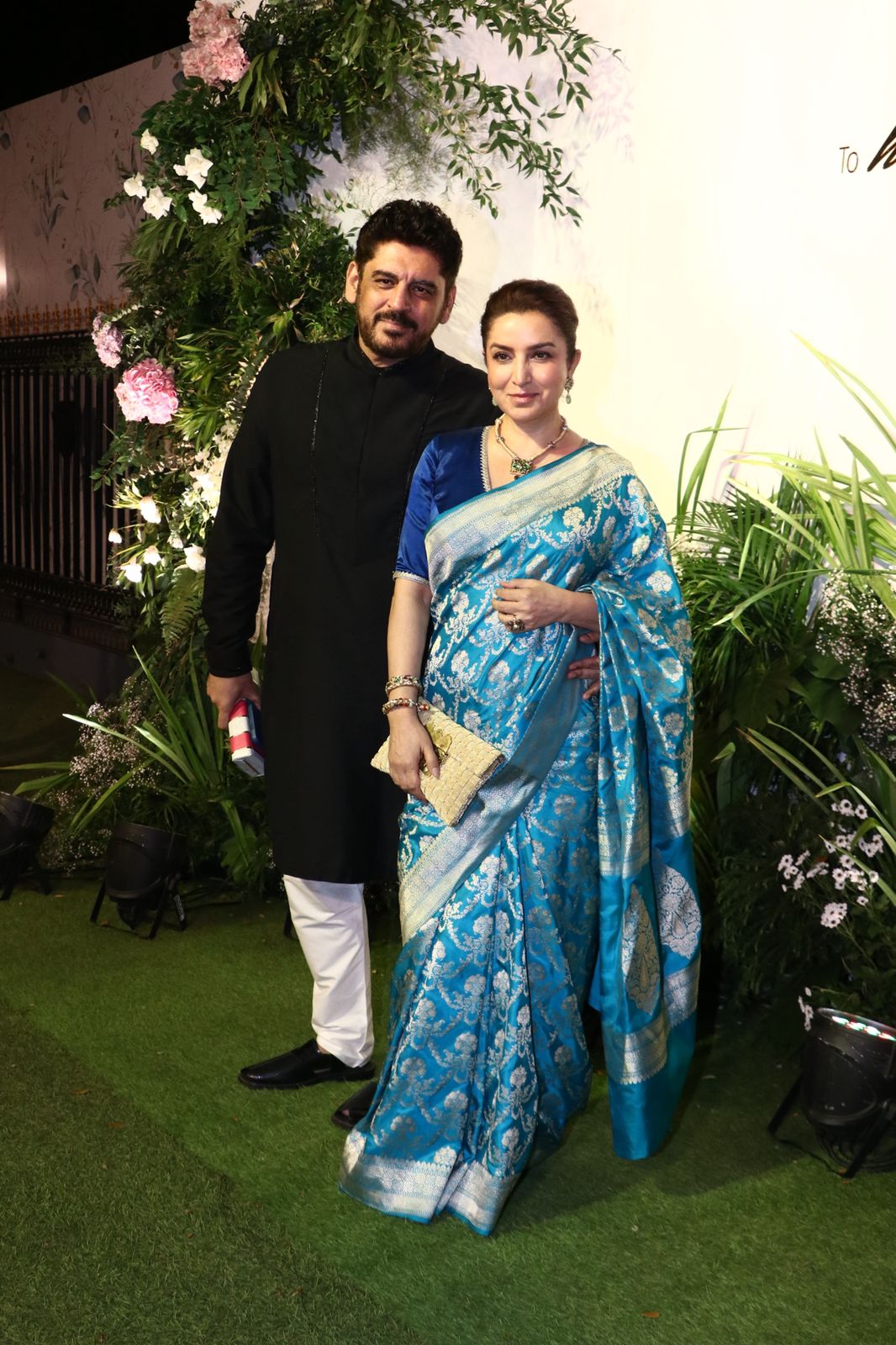 Tisca Chopra with her husband Captain Sanjay Chopra graced Aaliyah Kashyap, Shane Gregoire wedding reception