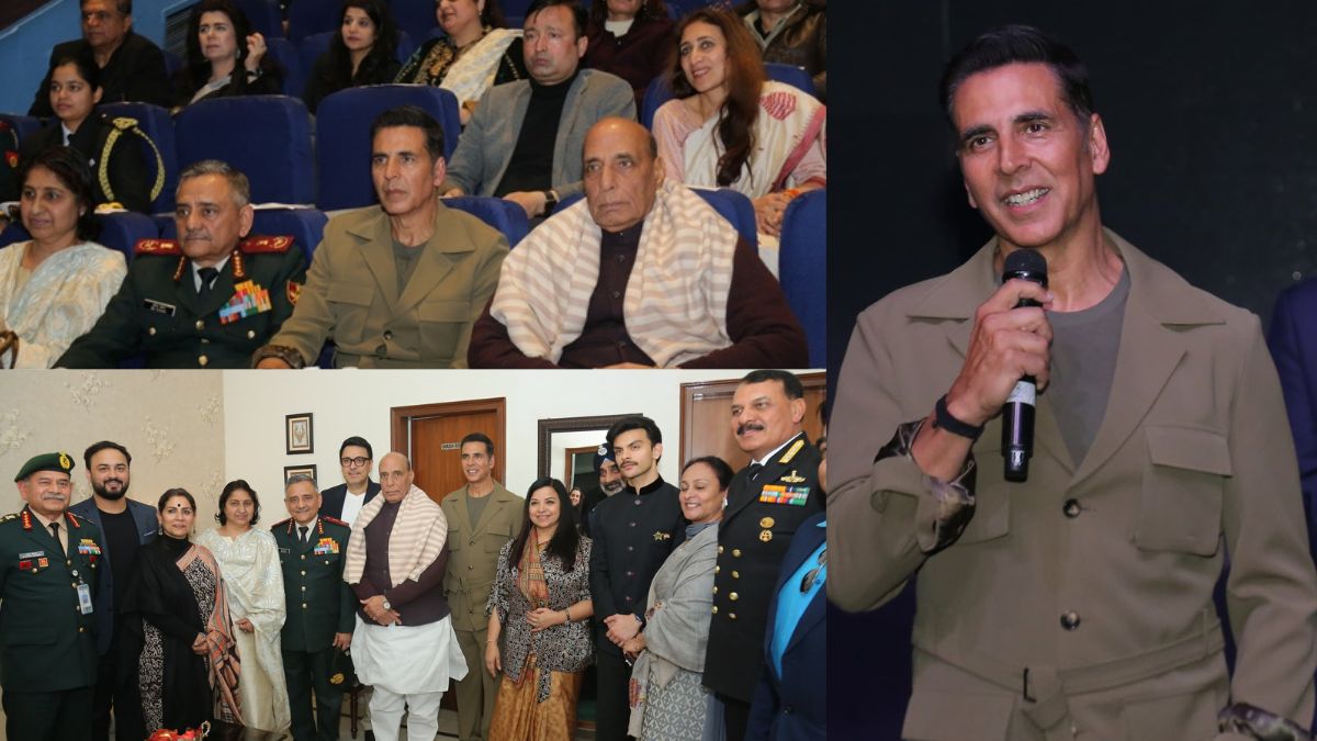 akshay kumar, akshay, sky force, rajnath singh, veer pahariya, rajnath singh, akshay kumar, akshay kumar sky force, sky force special screening,