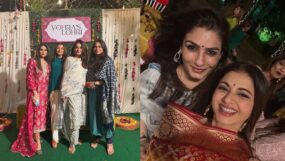 raveena tandon, lohri, bhagyashree, raveena tandon, lohri, lohri celebrations 2025,