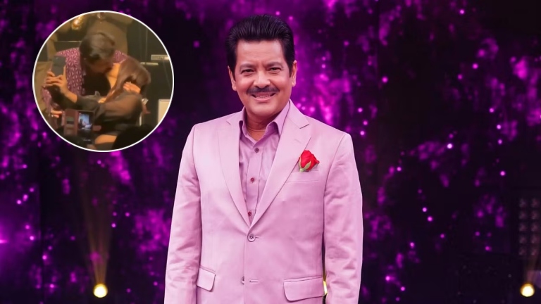 udit narayan, udit narayan viral video, udit narayan kisses fans, udit narayan