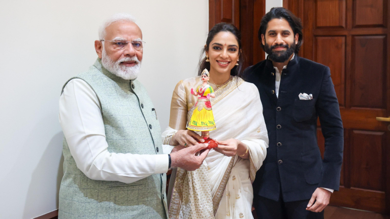 narendra modi, sobhita dhulipala, naga chaitanya, parliament meeting,